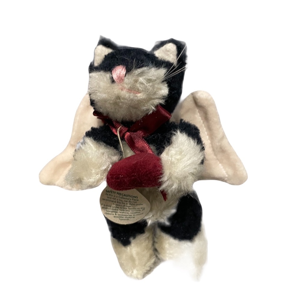 ❤️ BOYDS BEAR HINGED CAT PLUSH W/HEART ANGEL